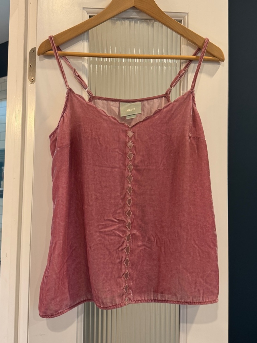 Maeve Anthropologie Mauve Pink Velvet Cami Top size S